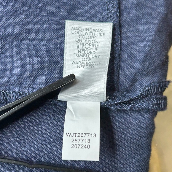 J. Jill Pure Jill Medium Tall Linen Duster Cardigan Navy Garment Dyed Oversized - Picture 10 of 13